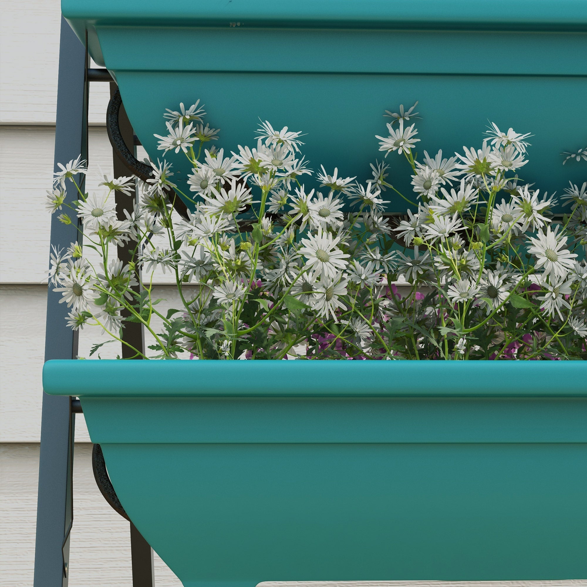 Outsunny 3-Tier Vertical Garden Planter Outdoor Plant Stand with 5 Boxes for Vegetables Flowers Grow Container
