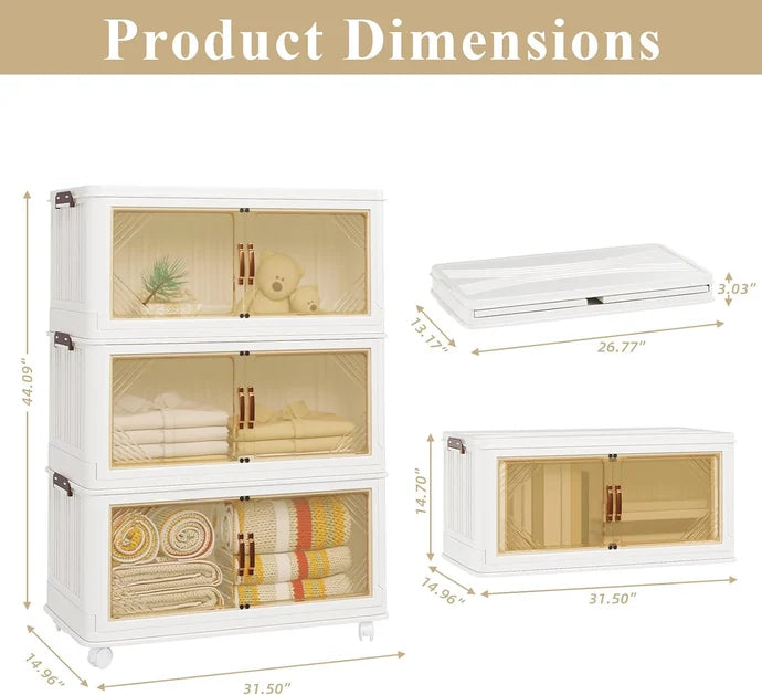 AECOJOY Super Large Foldable Storage Box with Lid