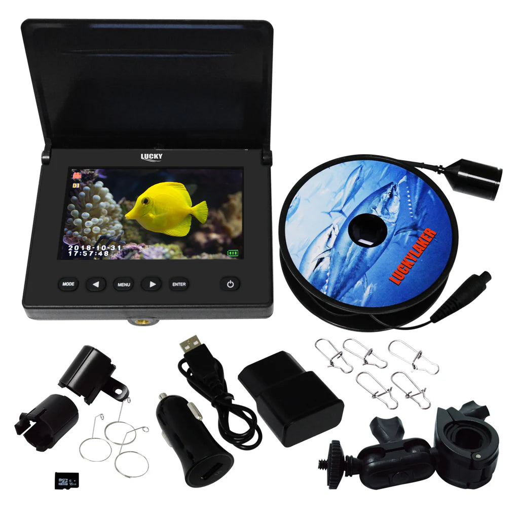 FF-180AR Underwater Fishing Camera Fish Locator, 4.3" HD TFT LCD Monitor, Sun Visor, 120° Wide-Angle Camera & 20M Cable