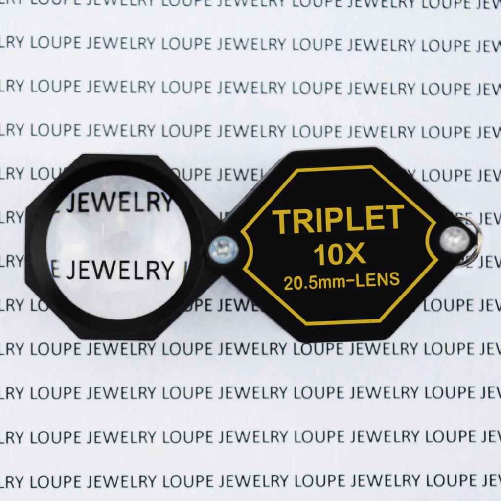 10x Jewelry Loupe Magnifier with 20.5mm Triplet Optical Glass Lens & Protective Case