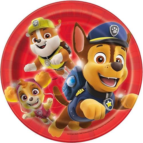 Paw Patrol Round 7 inch Dessert Plates - 8ct - Free Shipping