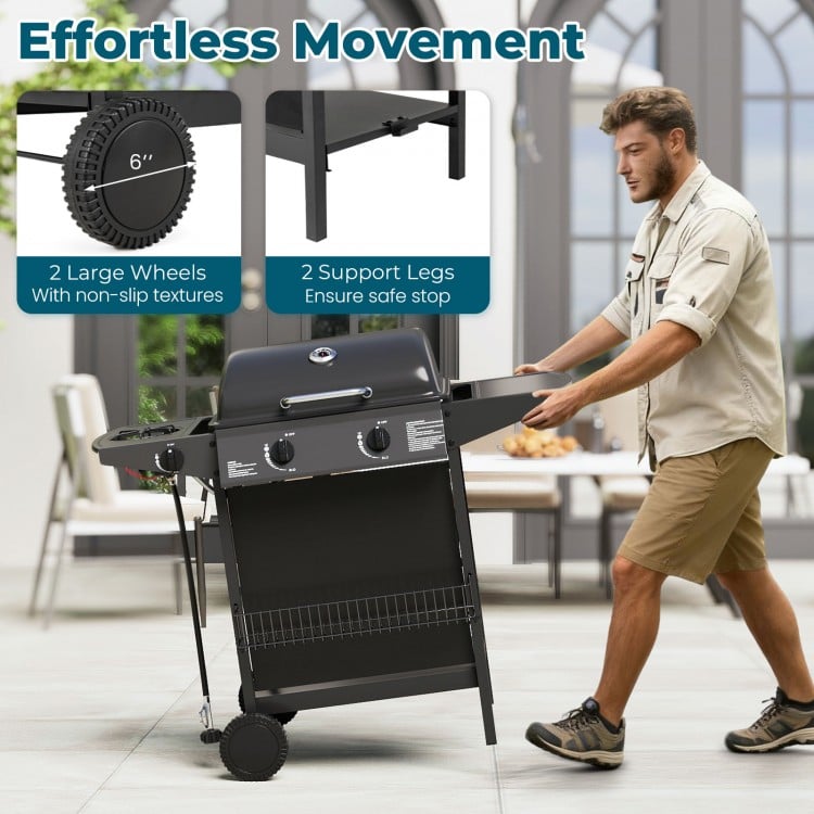 30,000 BTU Outdoor Burner Propane Gas Grill on Wheels