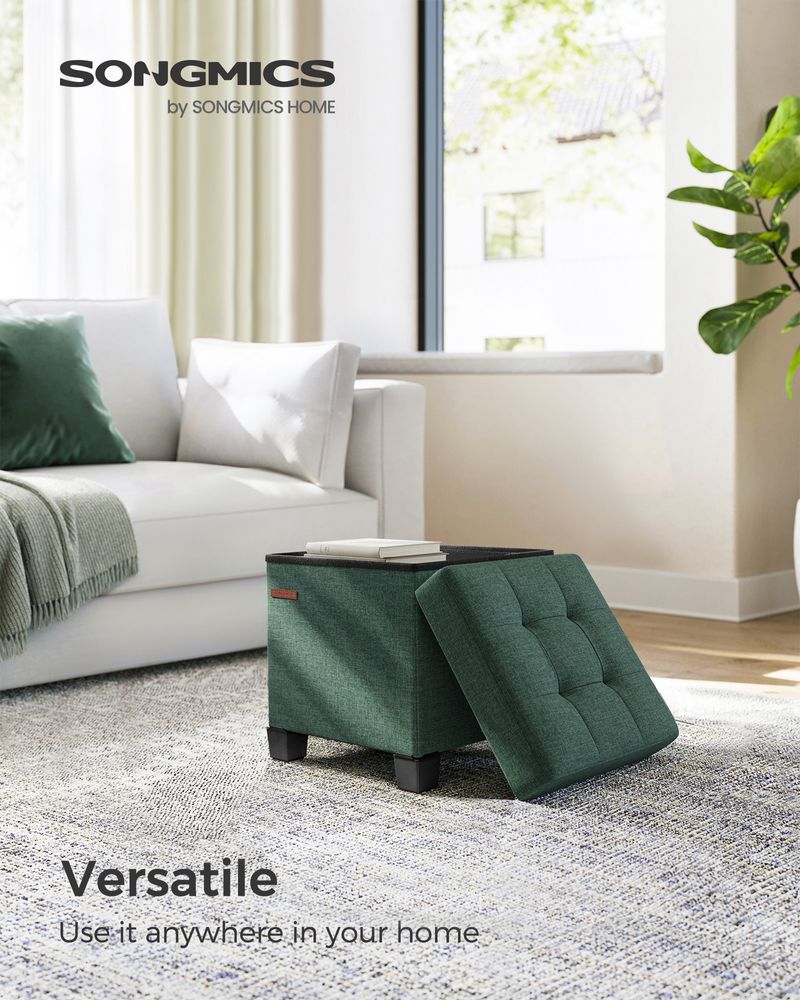 SONGMICS Small Ottoman Foot Rest with Legs
