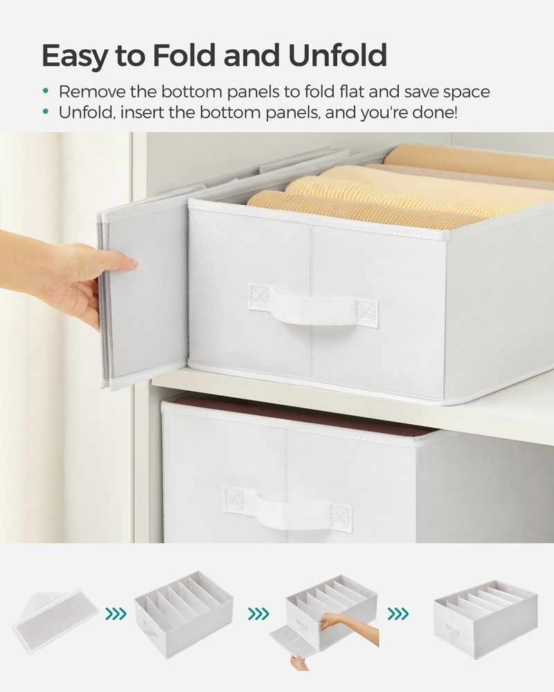 SONGMICS Wardrobe Clothes Organizer with 6 Grids