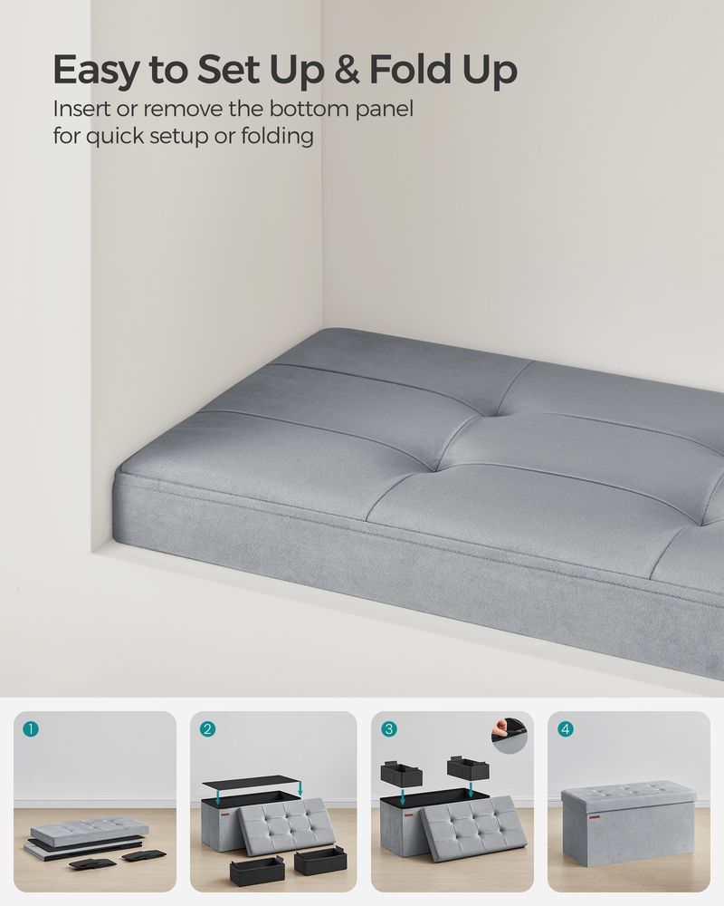 SONGMICS Storage Ottoman Bench with Storage Chest, Load up to 660 lb