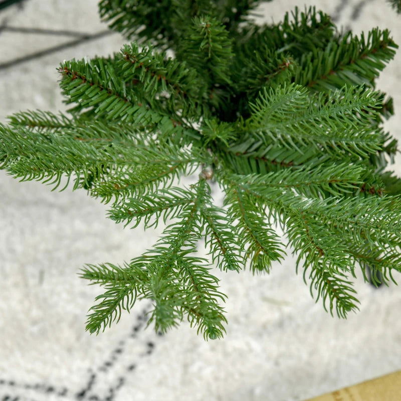 HOMCOM Artificial Christmas Tree with Metal Base, Classic Green Xmas Tree for Holiday Decoration