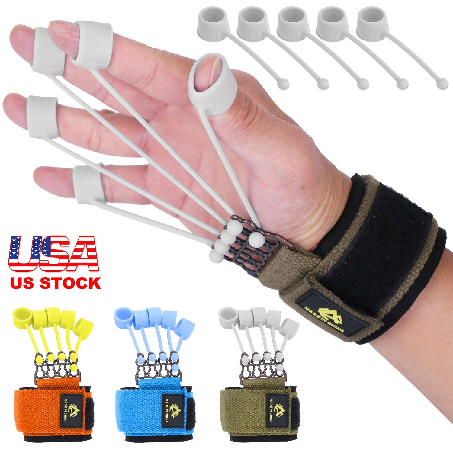 Finger Exerciser Hand Grip Strength Trainer for Athletes Musicians Physical Therapy Finger Resistance Band