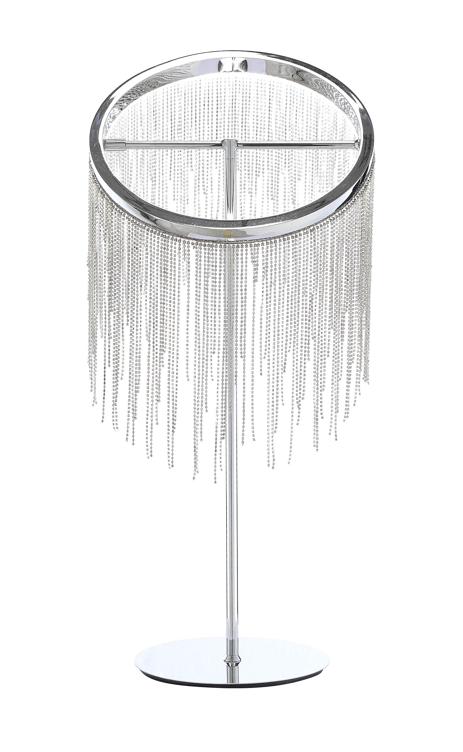 12" X 12" X 23" Chrome Metal Table Lamp