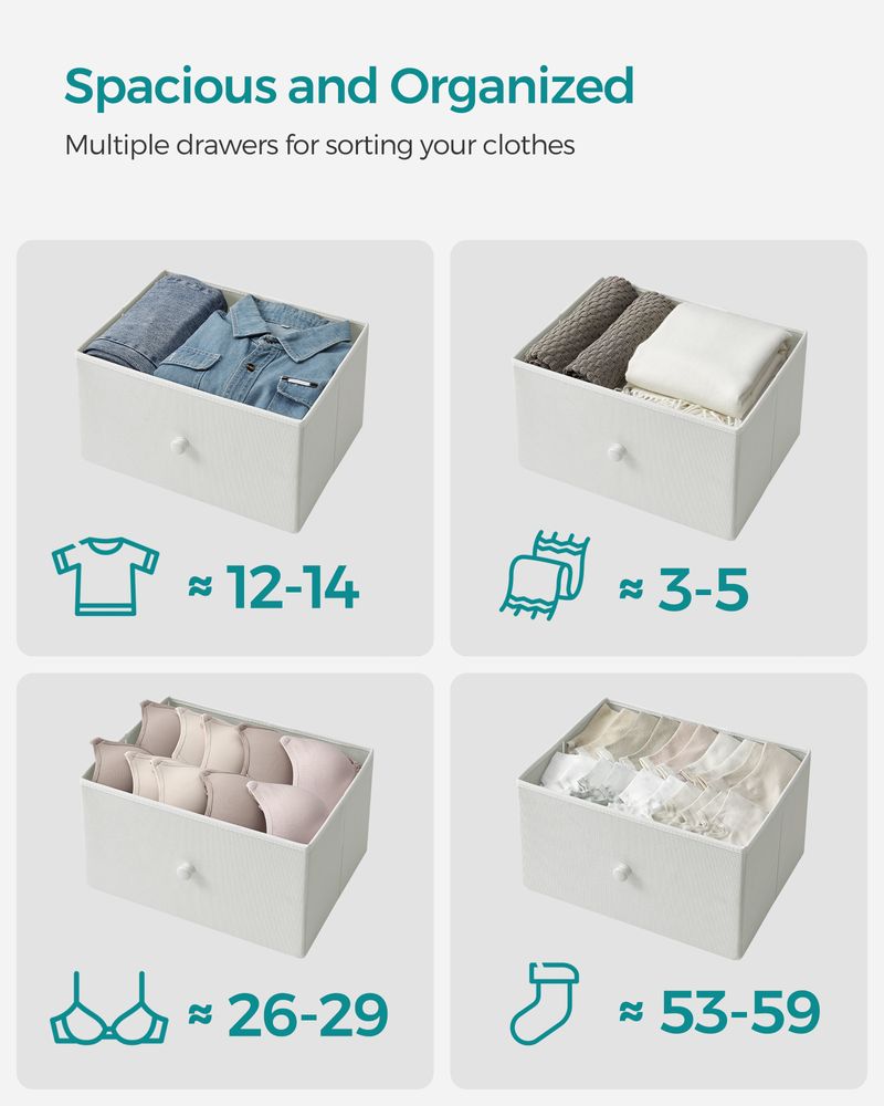 SONGMICS Closet Fabric Dresser with Metal Frame