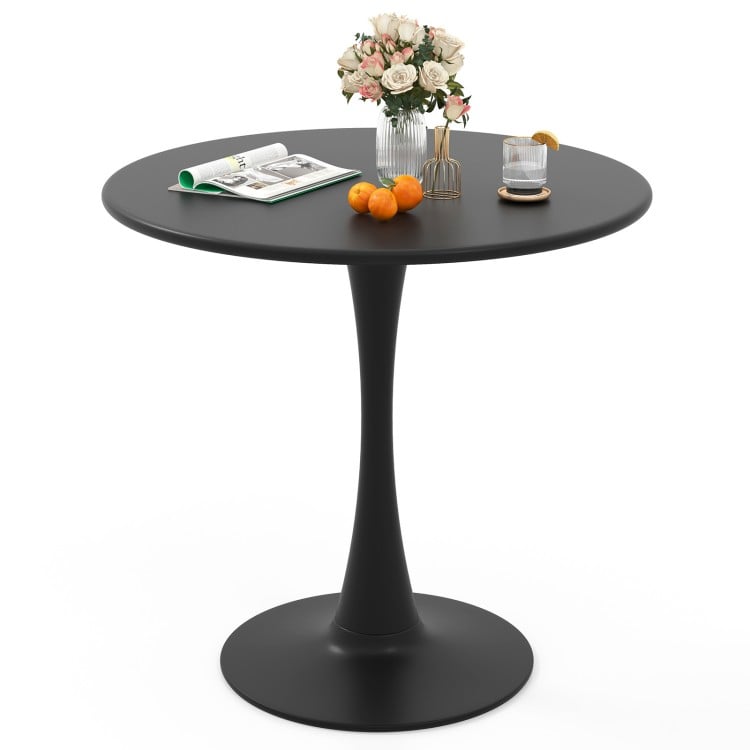31.5 Inch Round Dining Table with Anti-Slip PP Ring-Black