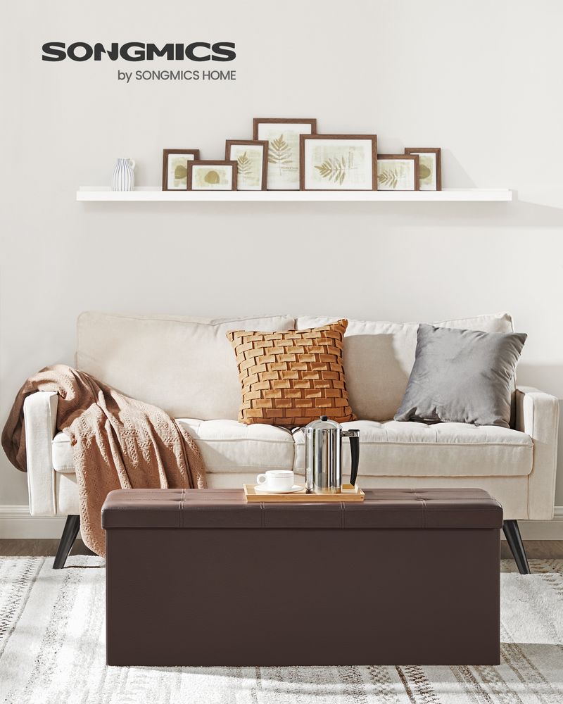 SONGMICS Folding Storage Ottoman Bench