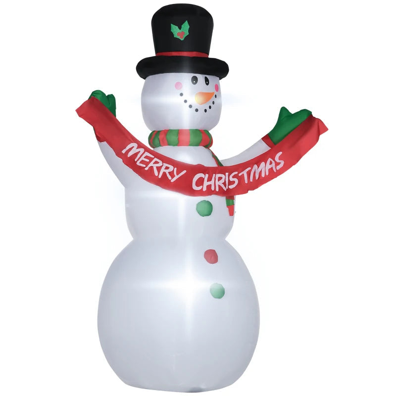 HOMCOM 4FT Inflatable Christmas Snowmen Family, LED Lighted Holiday Blow Up Decoration for Indoor & Outdoor Display