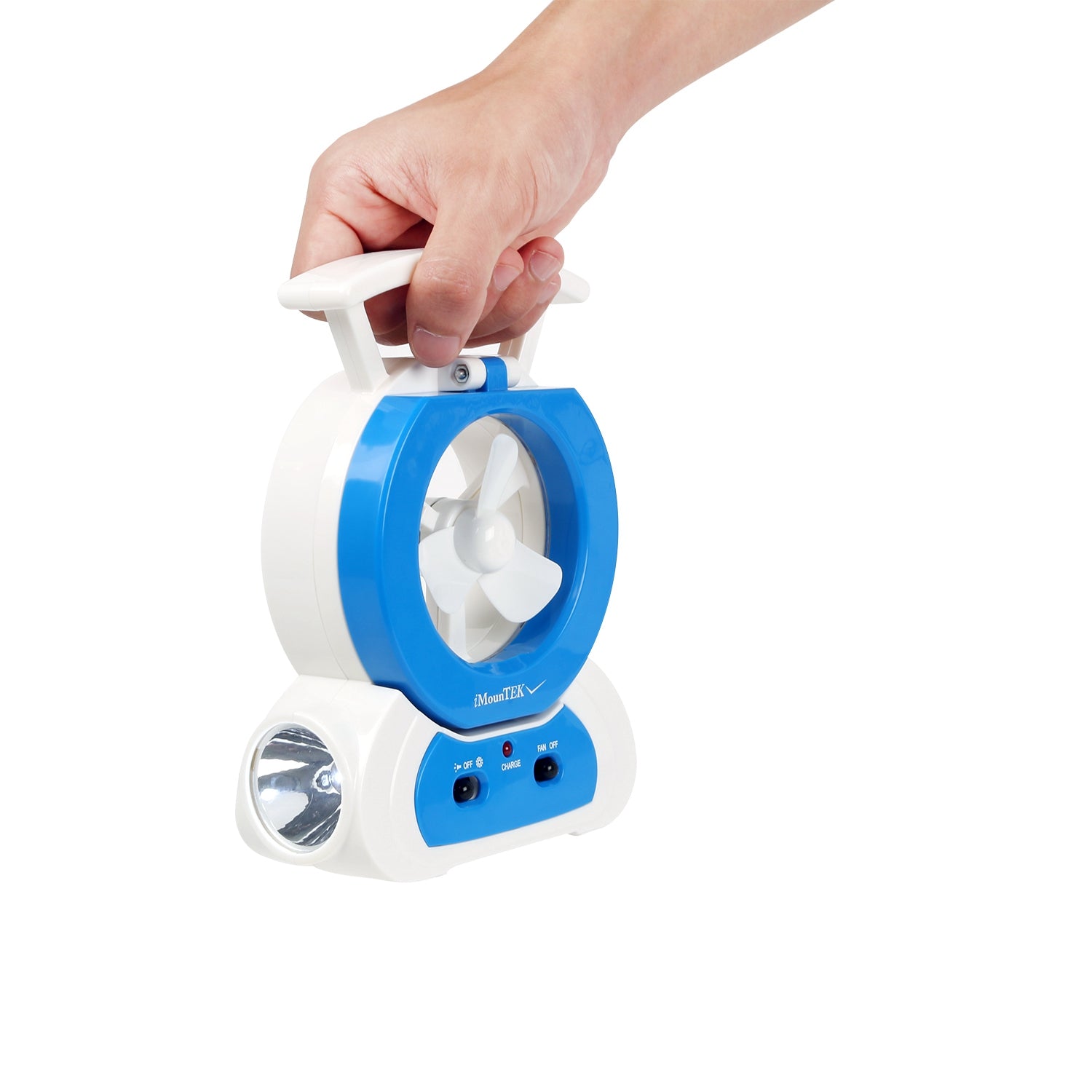 Desk Cooling Fan w/180°Adjustable LED Lamp Baby Stroller Fan Emergency Flashlight Torch for Household Camping Traveling