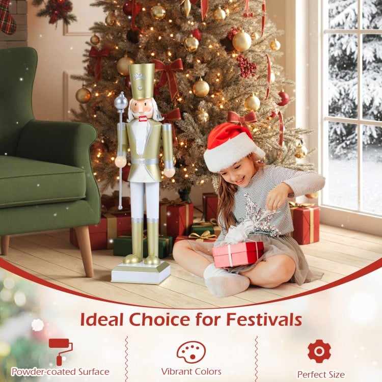 32.5 Inch Christmas Nutcracker with High Hat and Beautiful Scepter