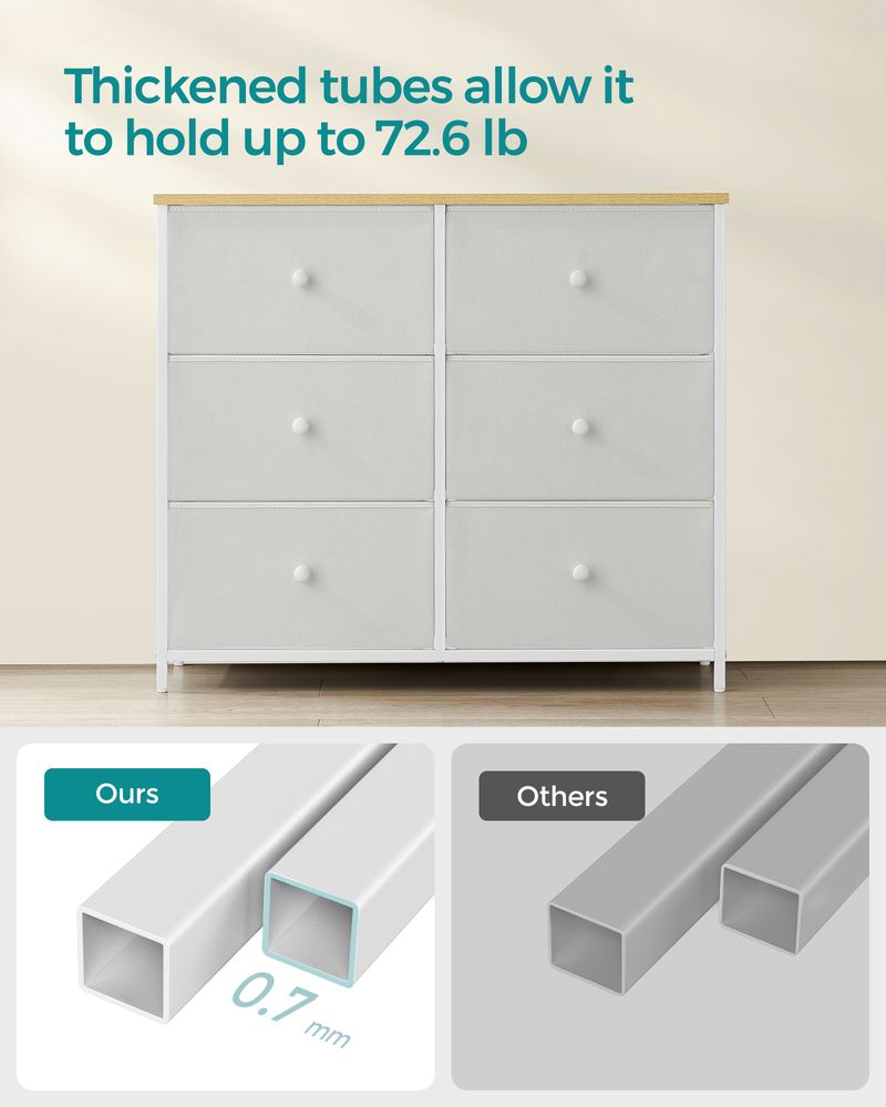 SONGMICS Closet Fabric Dresser with Metal Frame