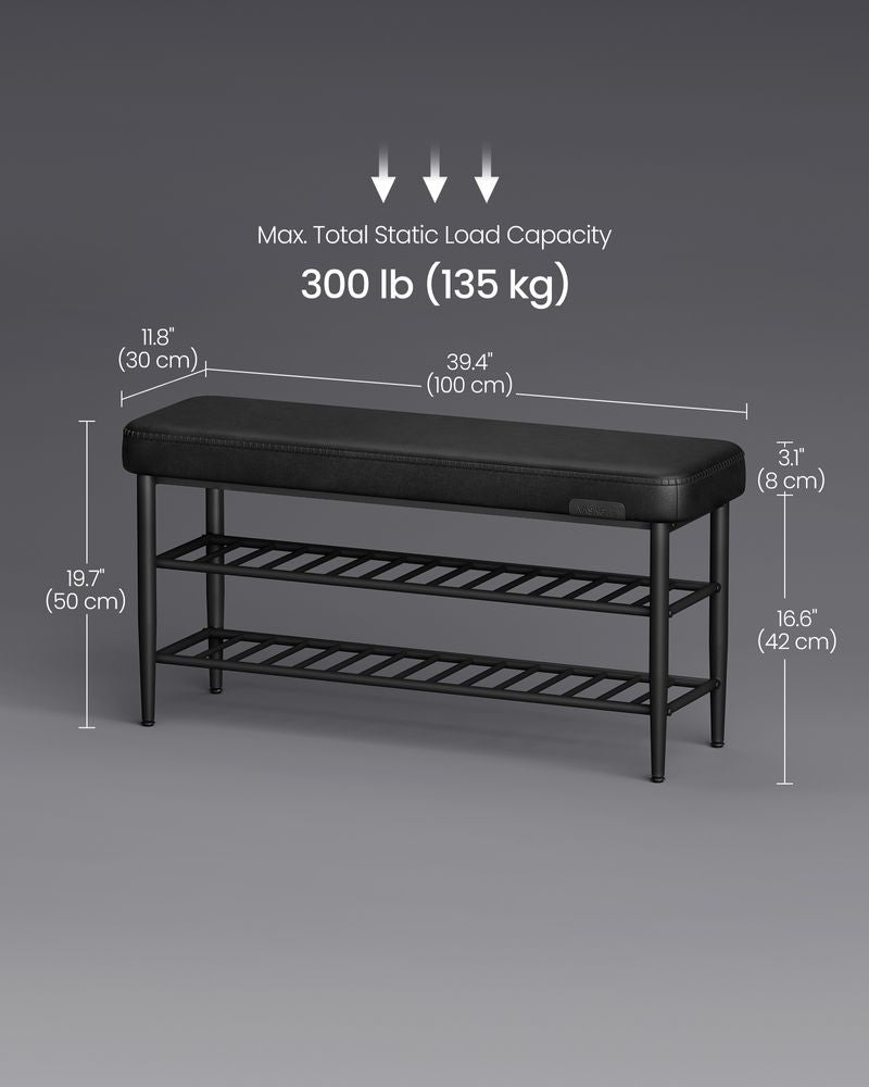 VASAGLE EKHO Collection - Shoe Bench with Metal Shelves