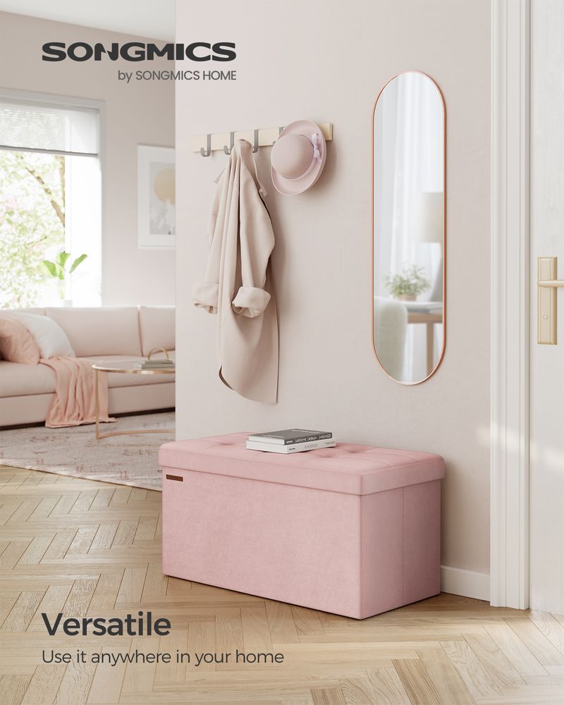 SONGMICS Storage Ottoman Bench with Storage Chest, Load up to 660 lb
