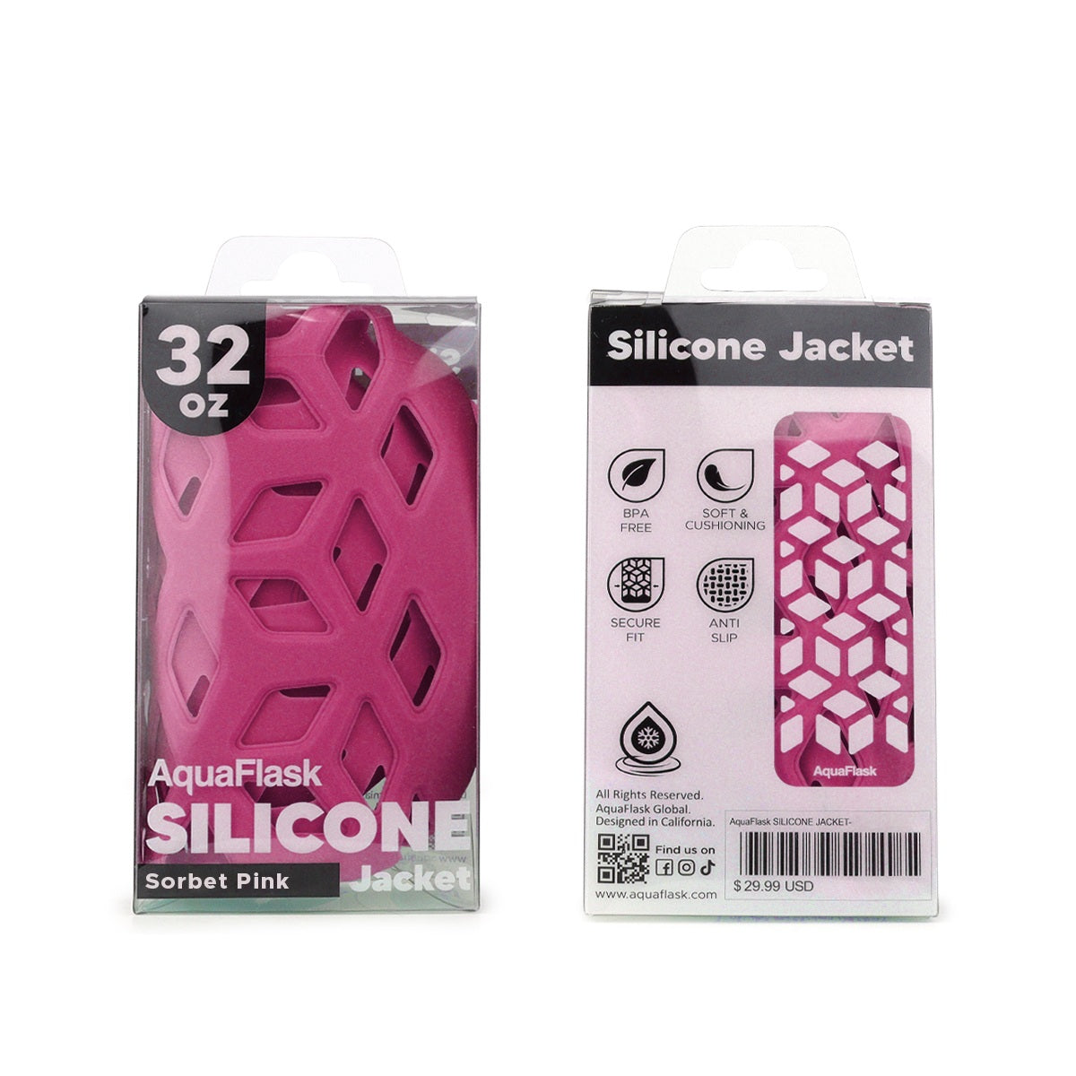 AquaFlask 32oz Silicone Sleeve – Durable, Non-Slip & Shock-Absorbing Bottle Cover