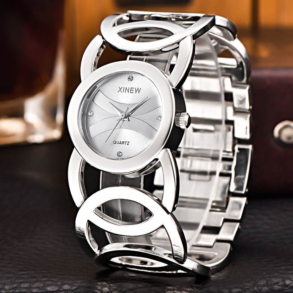 Stainless steel bracelet watch for ladies