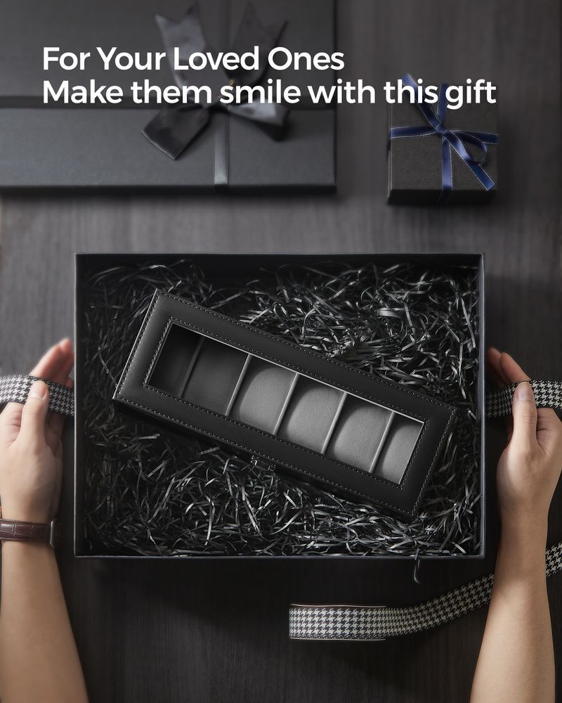 SONGMICS 6 & 12-Slot Watch Box with Large Glass Lid