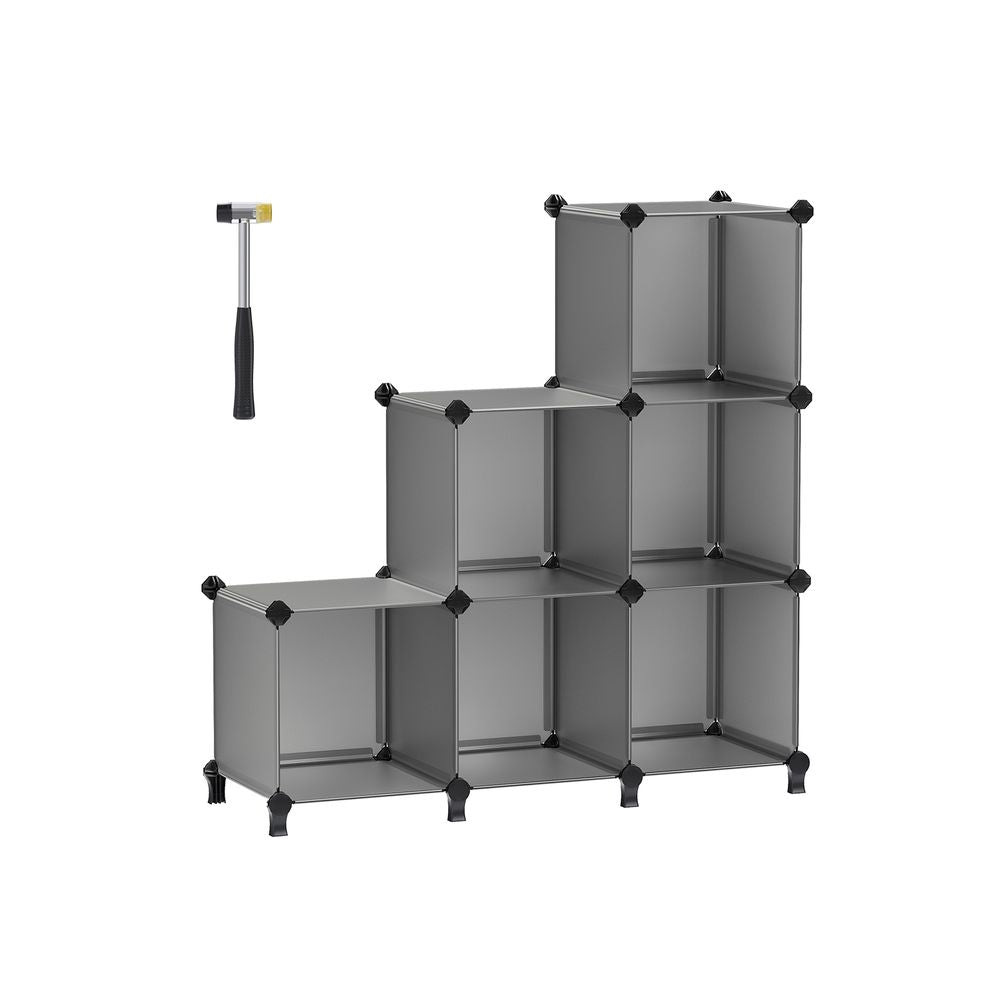 SONGMICS 6 Cube Storage Organizer with Feet and Rubber Mallet