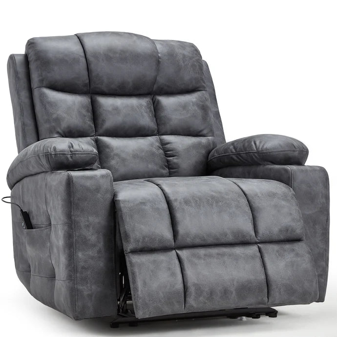 AECOJOY Electric Glider Recliner Nursery Chair with Lumbar Support, Cup Holders & Side Pockets
