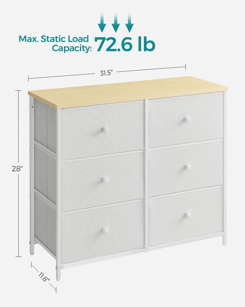 SONGMICS Closet Fabric Dresser with Metal Frame