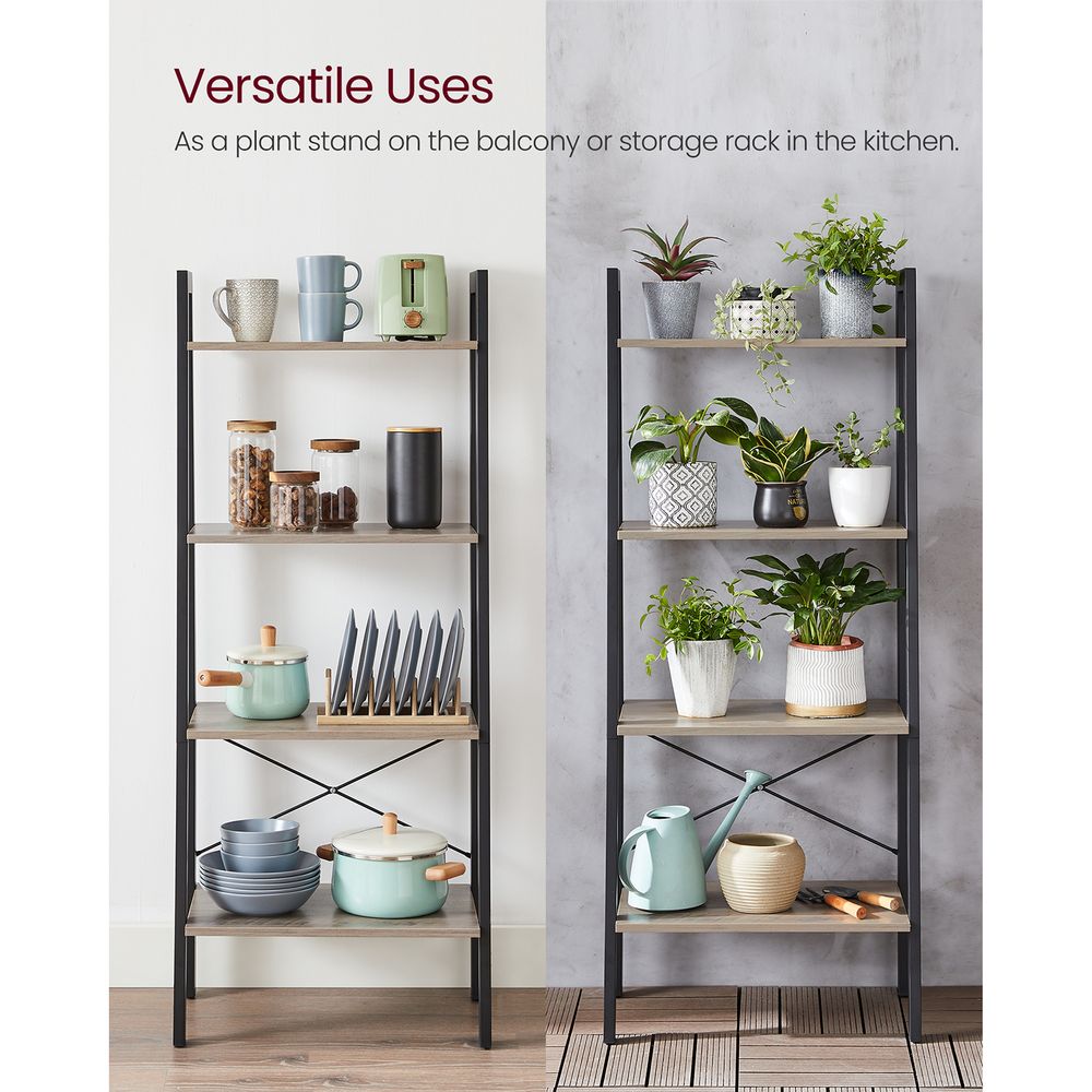 VASAGLE 4-Tier Ladder Shelf with Steel Frame