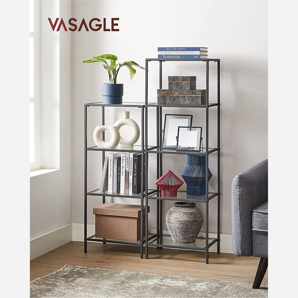 VASAGLE Bookcase, Slim Shelving Unit