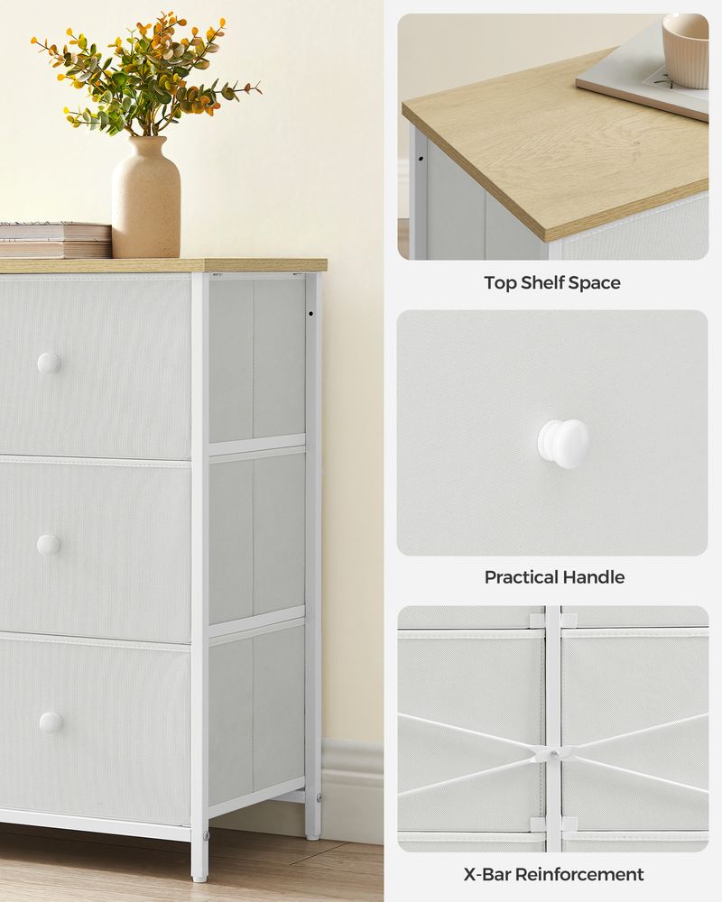 SONGMICS Closet Fabric Dresser with Metal Frame