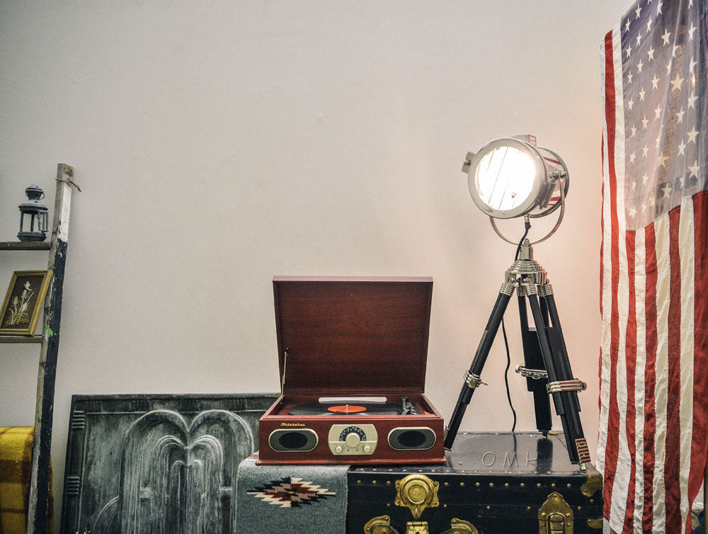 17" X 17" X 35" Stainless Steel Table Lamp