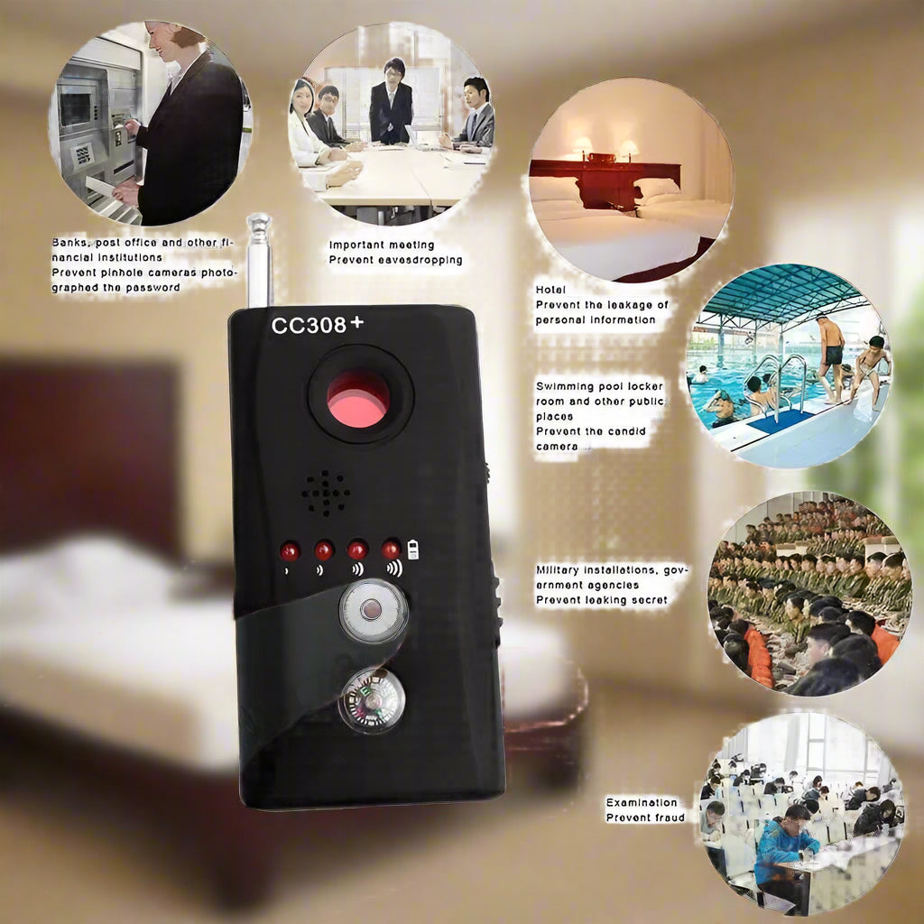CC308 Hidden Camera Detector, RF WiFi GSM Lens Finder with Built In Flashlight