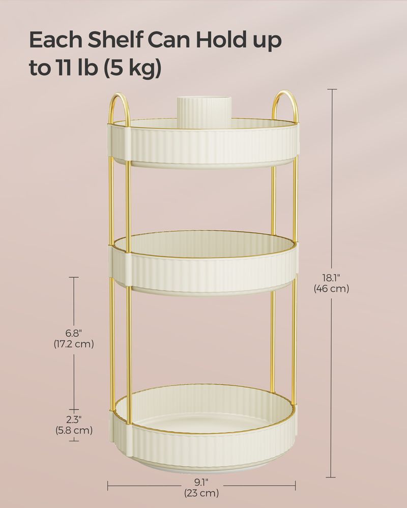 SONGMICS Round Rotating Skincare Organizer Countertop