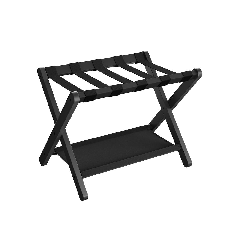 SONGMICS Folding Suitcase Stand with Storage Shelf