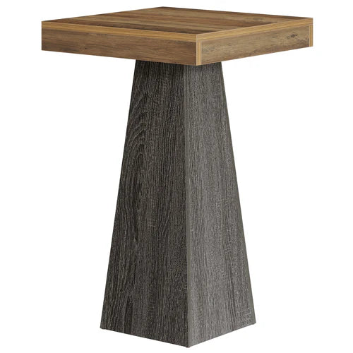 Bar Table 39.96" Square Pub Dining Table for Cocktail and Home Bar with Heavy Duty MDF Frame Brown & Gray