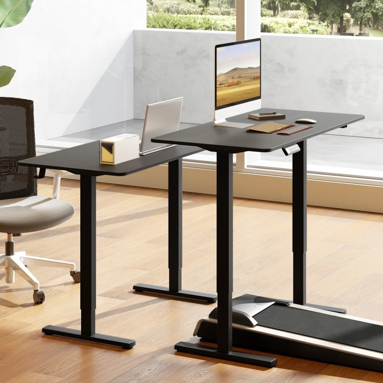 48 Inch x 24 Inch Ergonomic Electric Standing Desk with 3 Memory Settings for Home Office-Black