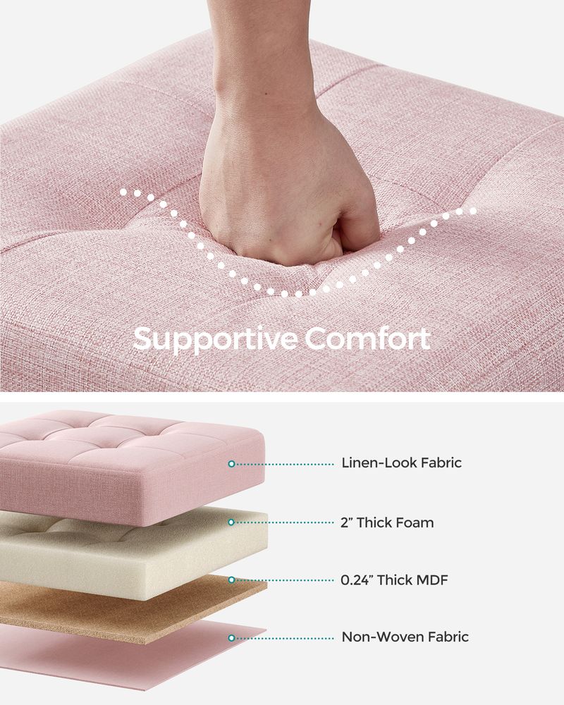 SONGMICS Small Ottoman Foot Rest with Legs