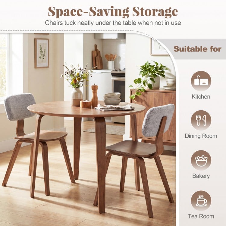 37.5" Round Dining Table with Rubber Wood Legs for Small Space-Walnut