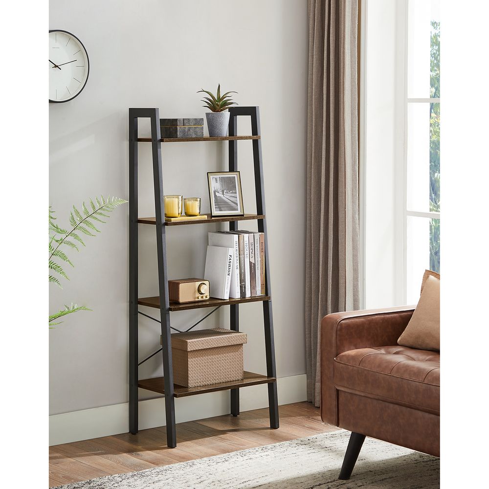 VASAGLE 4-Tier Ladder Shelf with Steel Frame