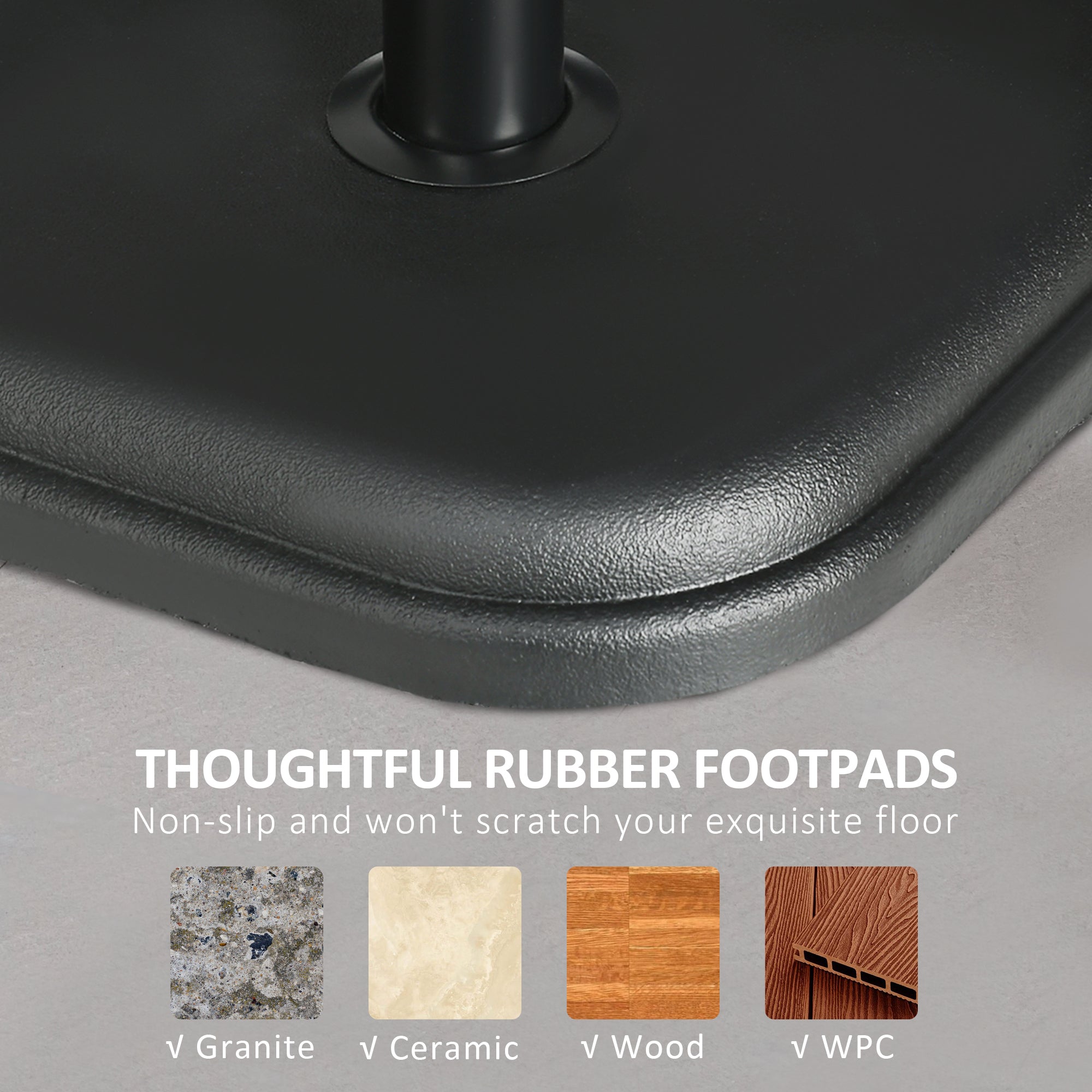 Outsunny 24lb Concrete Patio Umbrella Base: Heavy Duty Outdoor Market Table Stand Black