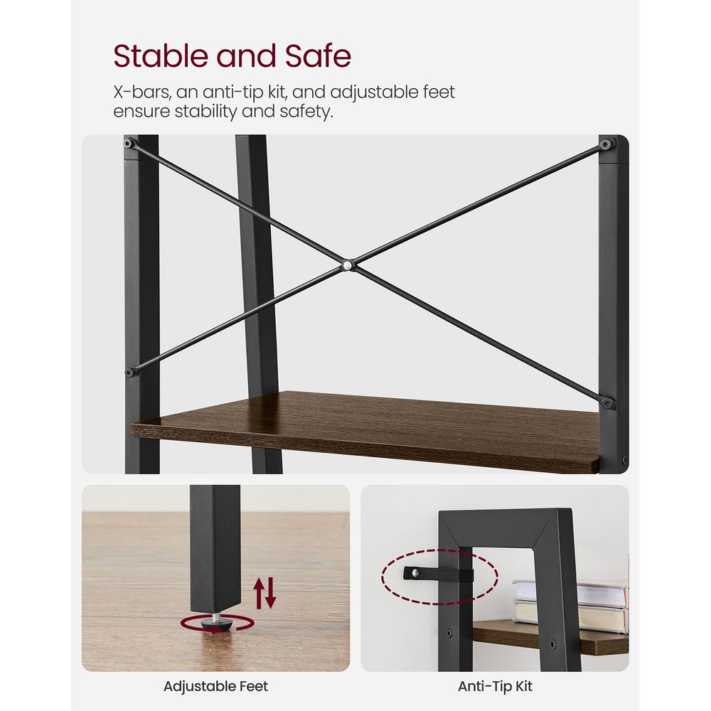 VASAGLE 4-Tier Ladder Shelf with Steel Frame