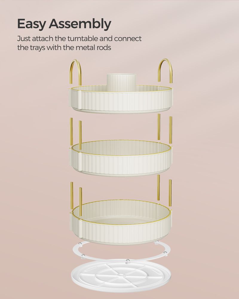 SONGMICS Round Rotating Skincare Organizer Countertop