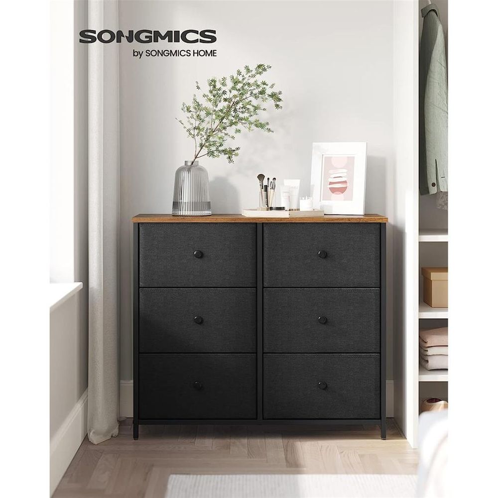 SONGMICS Closet Fabric Dresser with Metal Frame