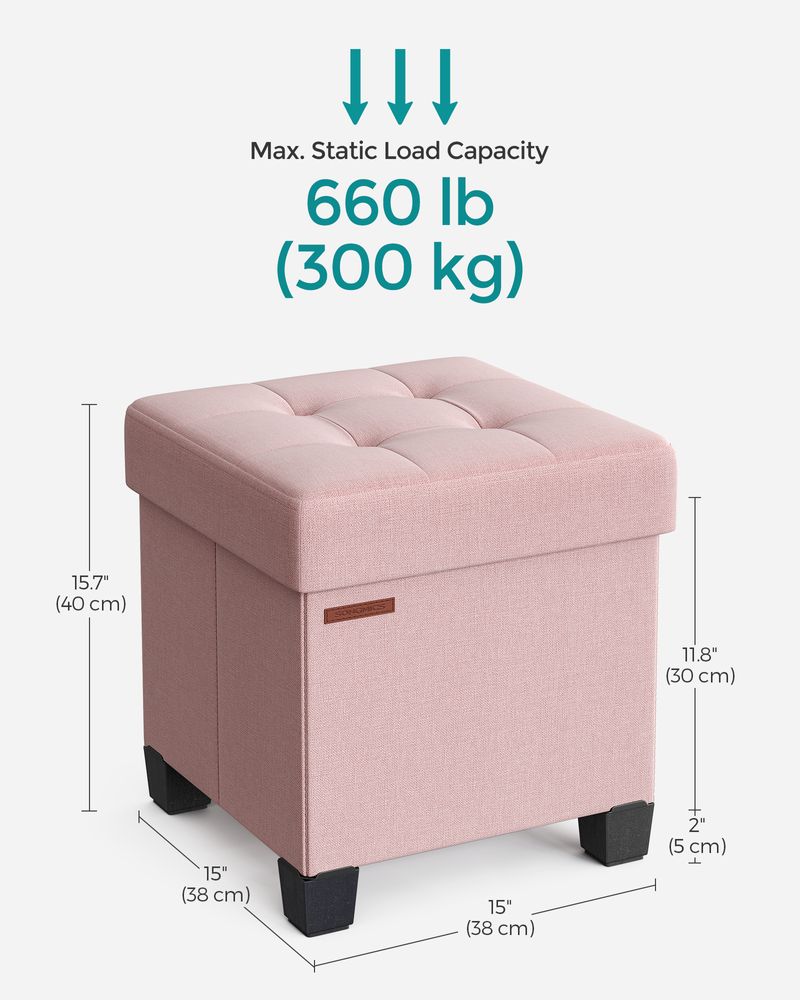 SONGMICS Small Ottoman Foot Rest with Legs