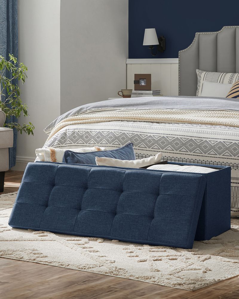 SONGMICS MAZIE Collection 43'' Folding Storage Ottoman Bench