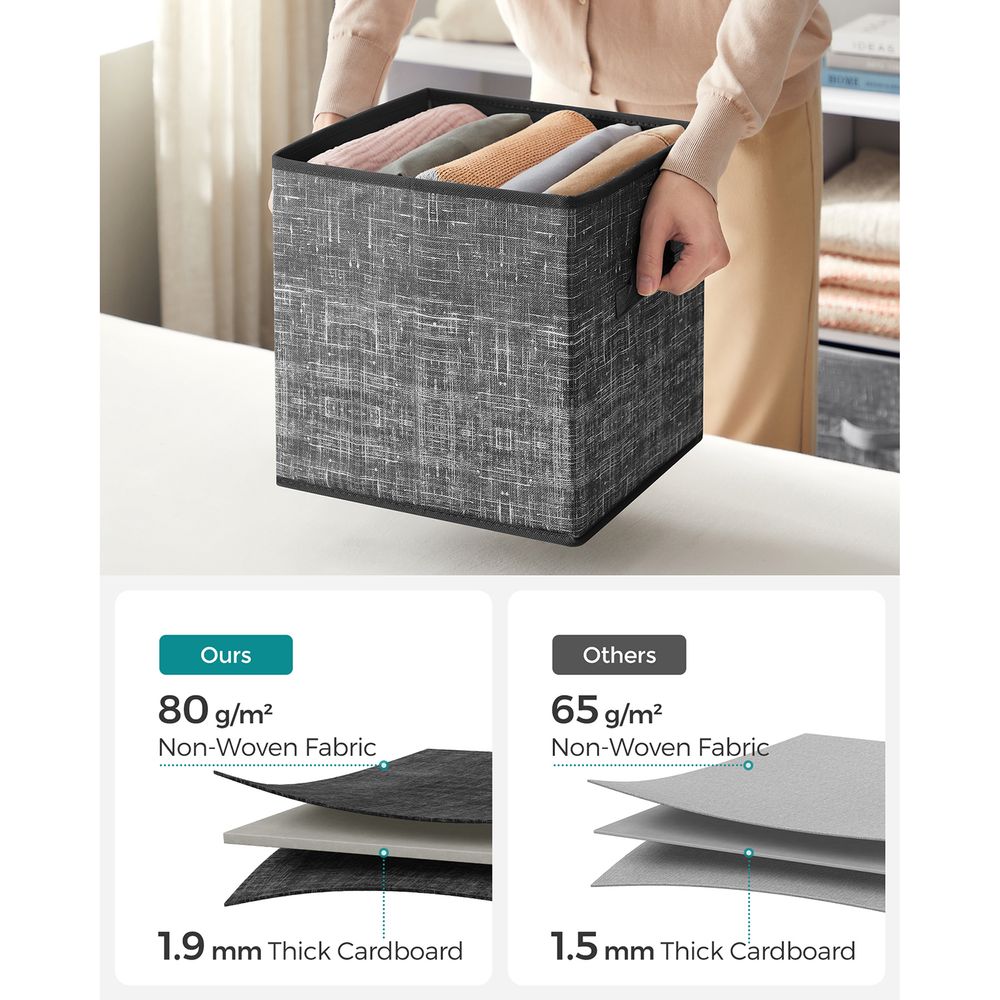SONGMICS Non-Woven Fabric Storage Cubes with Double Handles