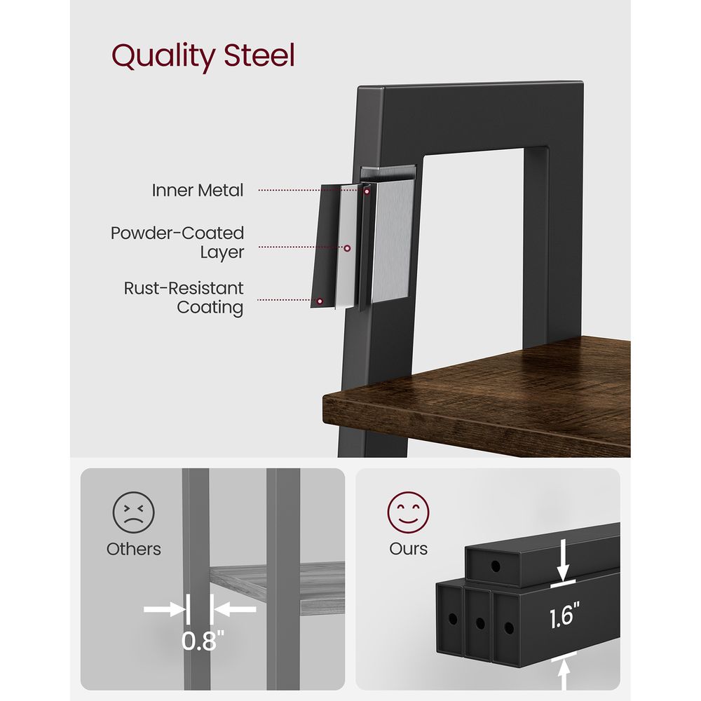 VASAGLE 4-Tier Ladder Shelf with Steel Frame