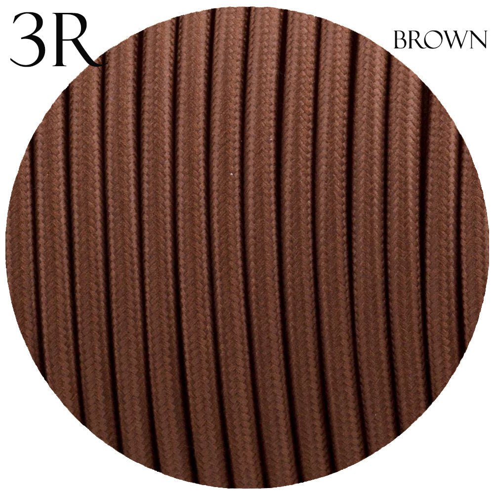 0.75mm 3 Core Round Power Cable Brown~2118