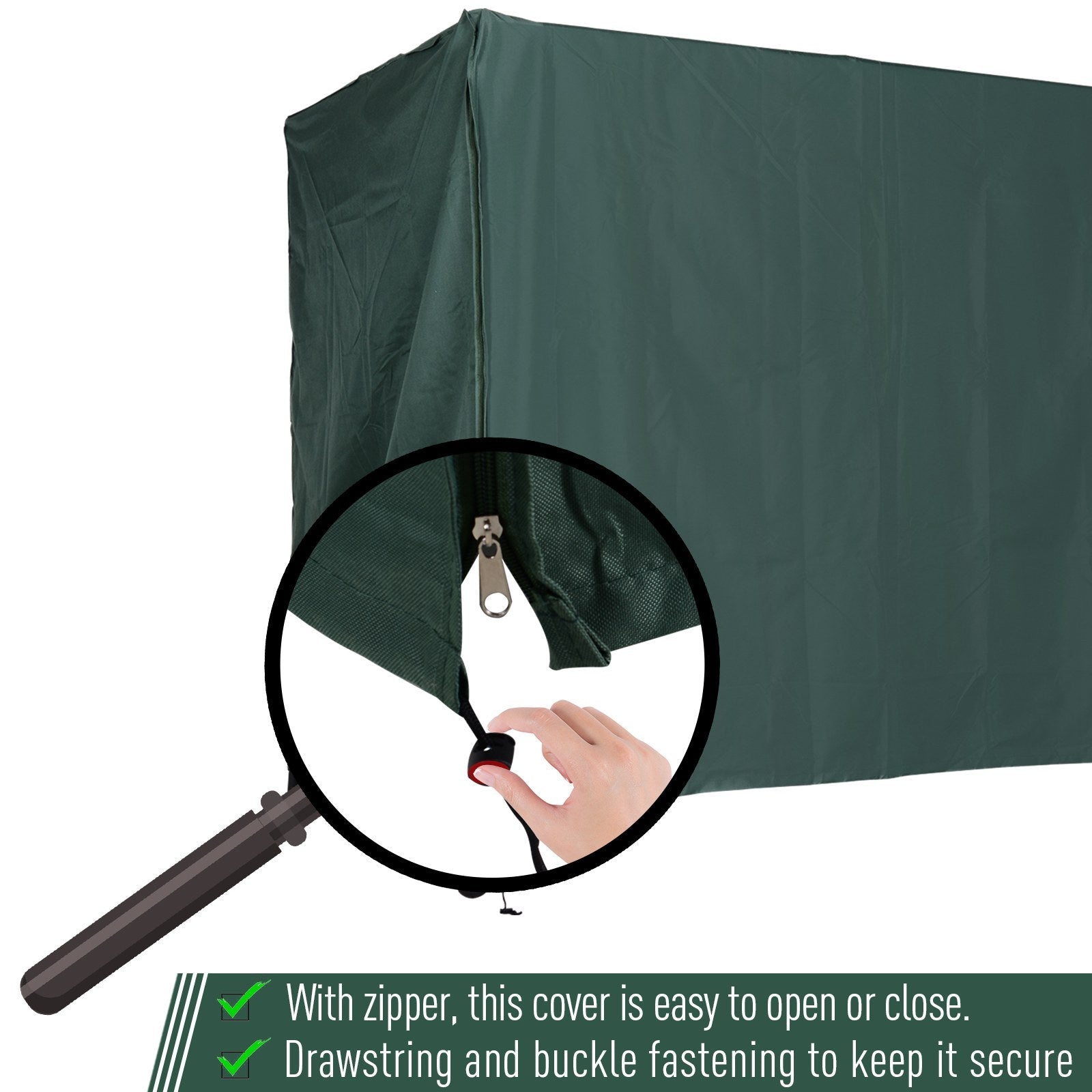 Outsunny Patio Swing Chair Cover: Large Outdoor Furniture Protector with Wind, UV & Water Resistance, Green