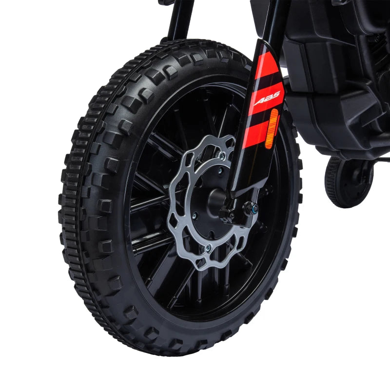 Qaba 12V Aprilia Licenced Kids Electric Motorcycle, Battery-Powered Dirt Bike with Training Wheels for Aged 3-8, Red